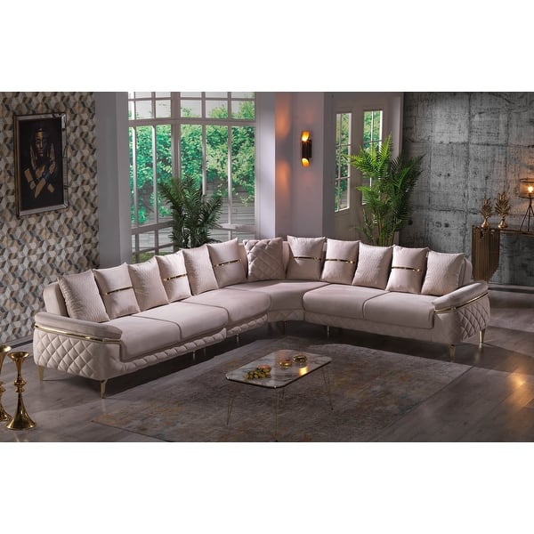 Mondi 127" Wide, Square Arm and Pillow Back Sectional Sofa Bed Bath